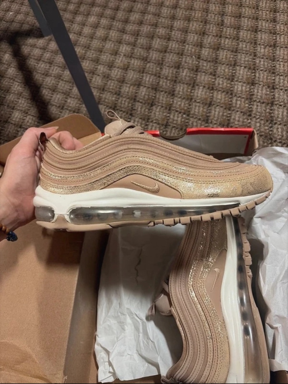 Nike Women’s Air Max 97 in Taupe Sparkle
